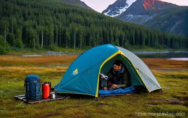 극한 환경 탐험 시 필수 체크리스트 작성법 - **Prompt 2: Navigating the Wilds**
    "A person (gender-neutral, mid-20s to mid-30s) kneels on a mo...