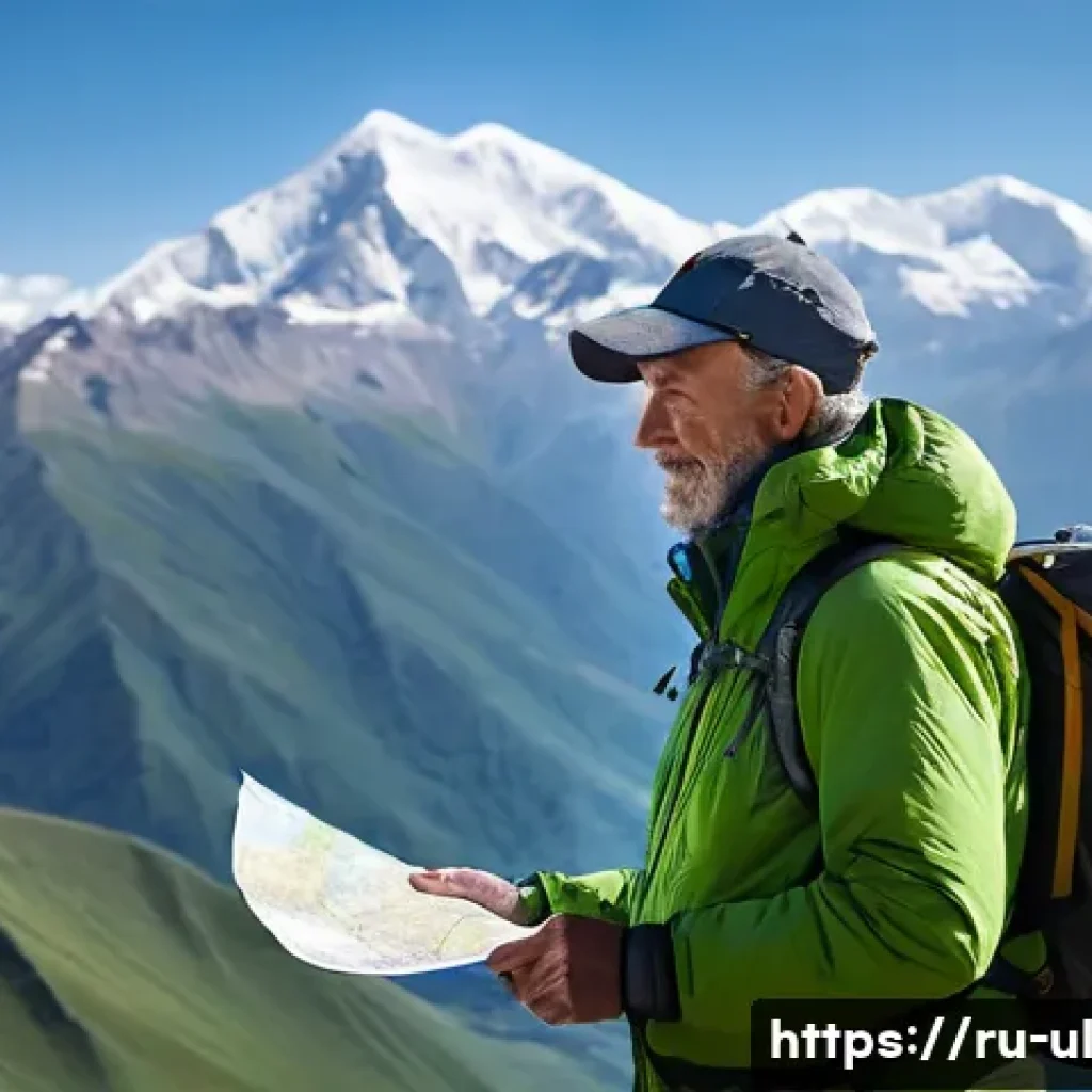 극한 환경 여행 시 가이드 선택 방법 - **Prompt:** A seasoned, middle-aged male guide with a weathered face and kind eyes, wearing durable,...